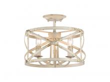  0890-SF AI - Alcott 3-Light Semi-Flush in Antique Ivory